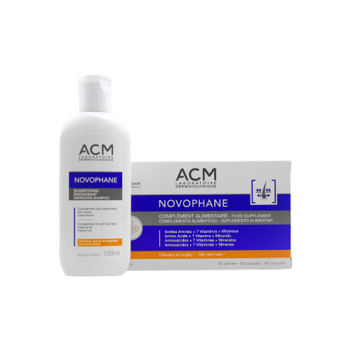ACM Novophane Cápsulas Anti caída de cabello + Regalo Shampoo Energizante 100ml (4)
